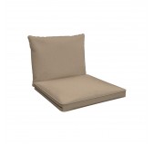 Coussins de chaise, coussins pour meubles en rotin, Set de 2 : siège 40x40x5 cm + dossier 50x40x15 cm, Beige