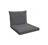 Coussins de chaise, coussins pour meubles en rotin, Set de 2 : siège 40x40x5 cm + dossier 50x40x15 cm, Gris