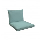 Coussins de chaise, coussins pour meubles en rotin, Set de 2 : siège 60x60x5 cm + dossier 60x40x15 cm, Bleu