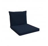 Coussins de chaise, coussins pour meubles en rotin, Set de 2 : siège 40x40x5 cm + dossier 50x40x15 cm, Bleu Foncé