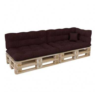 Set de 6 Coussins pour Palette, 2x 120x80 + 2x 120x40 + 60x40 + 40x40, Matelassé, Violet