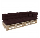 Set de 6 Coussins pour Palette, 2x 120x80 + 2x 120x40 + 60x40 + 40x40, Matelassé, Violet