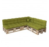 Set de 8 Coussins pour Palette, 3x 120x80 + 3x 120x40 + 60x40 + 40x40, Matelassé, Vert Lime