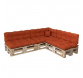 Set de 8 Coussins pour Palette, 3x 120x80 + 3x 120x40 + 60x40 + 40x40, Matelassé, Orange