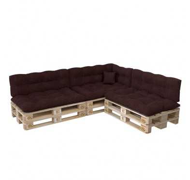 Set de 8 Coussins pour Palette, 3x 120x80 + 3x 120x40 + 60x40 + 40x40, Matelassé, Violet