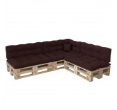 Set de 8 Coussins pour Palette, 3x 120x80 + 3x 120x40 + 60x40 + 40x40, Matelassé, Violet