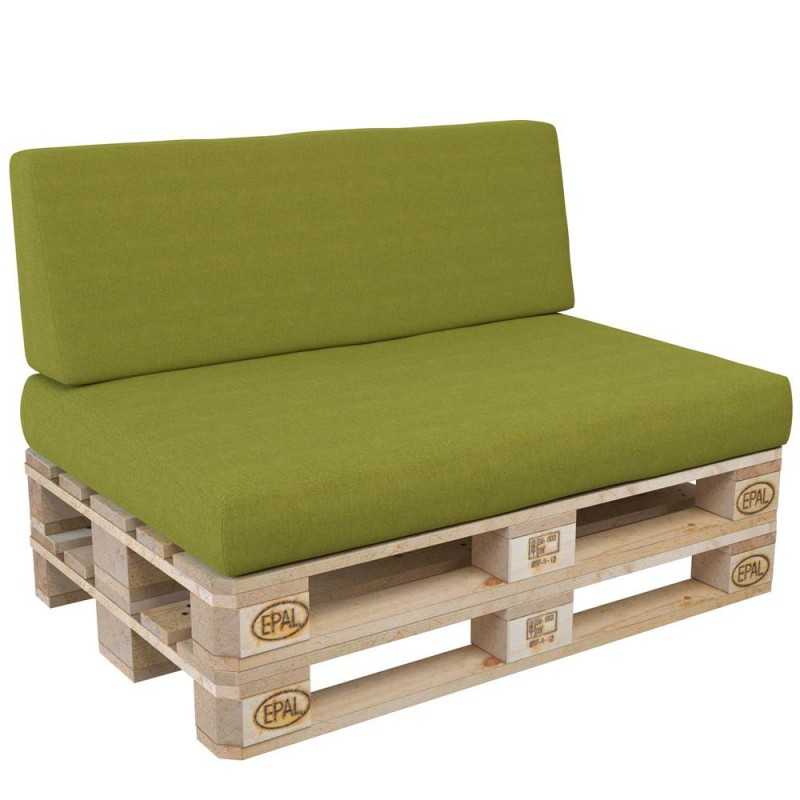 Set de 2 Coussins pour Palette 120x80 + 120x40, Vert Lime