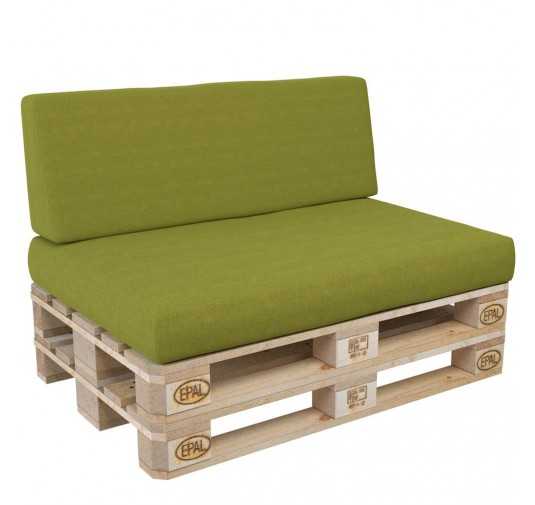 Set de 2 Coussins pour Palette 120x80 + 120x40, Vert Lime