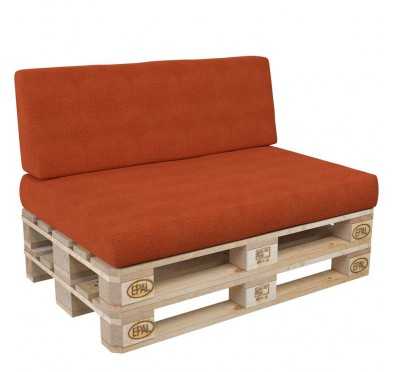 Set de 2 Coussins pour Palette 120x80 + 120x40, Orange