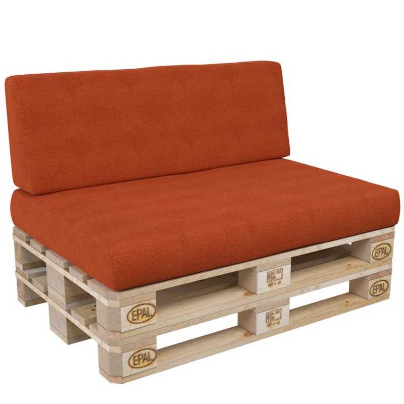 Set de 2 Coussins pour Palette 120x80 + 120x40, Orange