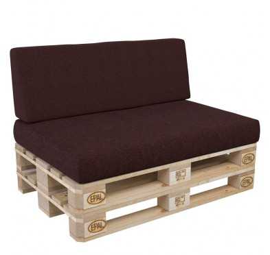 Set de 2 Coussins pour Palette 120x80 + 120x40, Violet