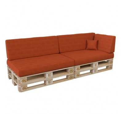 Set de 6 Coussins pour Palette, 2x 120x80 + 2x 120x40 + 60x40 + 40x40, Orange