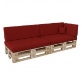 Set de 6 Coussins pour Palette, 2x 120x80 + 2x 120x40 + 60x40 + 40x40, Rouge