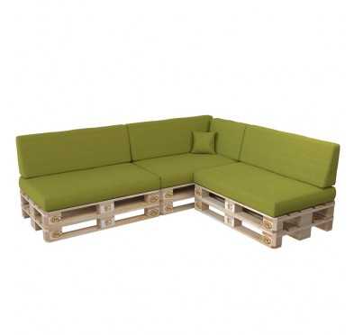 Set de 8 Coussins pour Palette, 3x 120x80 + 3x 120x40 + 60x40 + 40x40, Vert Lime