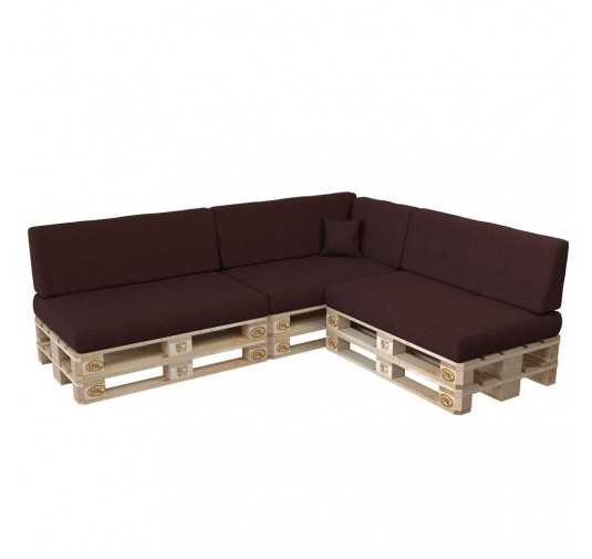 Set de 8 Coussins pour Palette, 3x 120x80 + 3x 120x40 + 60x40 + 40x40, Violet