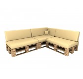 Set de 8 Coussins pour Palettes Imperméable 120x80 + 120x40 Beige