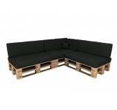 Set de 8 Coussins pour Palettes Imperméable 120x80 + 120x40 Anthracite