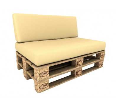 Set de 2 Coussins pour Palettes Imperméable 120x80 + 120x40 Beige