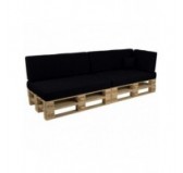 Set de 6 Coussins pour Palettes 120x80 + 120x40 Noir