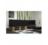 Set de 6 Coussins pour Palettes 120x80 + 120x40 Noir