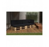 Set de 6 Coussins pour Palettes 120x80 + 120x40 Noir