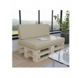 Set de 2 Coussins pour Palettes 120x80 + 120x40 Beige