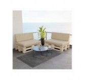 Set de 2 Coussins pour Palettes 120x80 + 120x40 Beige