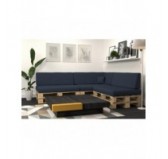 Set de 8 Coussins pour Palettes 120x80 + 120x40 Bleu Foncé