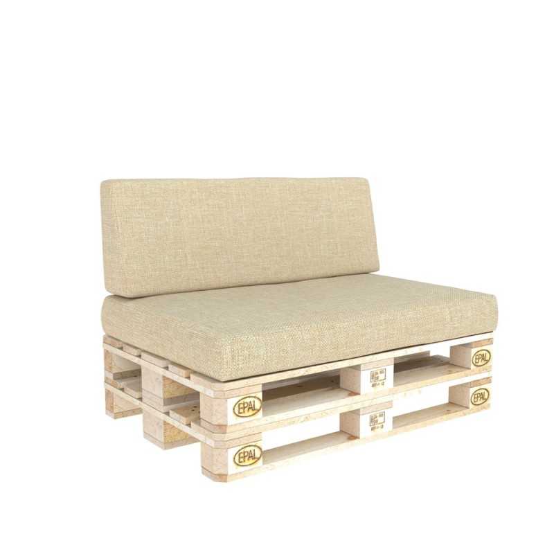 Set de 2 Coussins pour Palettes 120x80 + 120x40 Beige