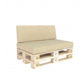 Set de 2 Coussins pour Palettes 120x80 + 120x40 Beige