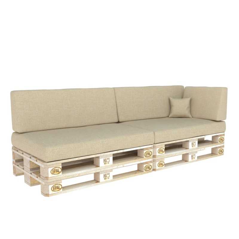 Set de 6 Coussins pour Palettes 120x80 + 120x40 Beige