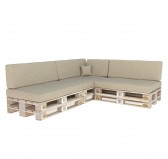 Set de 8 Coussins pour Palettes 120x80 + 120x40 Beige