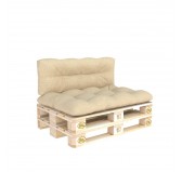 Set de 2 Coussins Matelassés pour Palettes 120x80 + 120x40 Beige