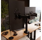 Bras double moniteur, support pour 2 écrans compatible VESA, bras articulé pour double moniteur