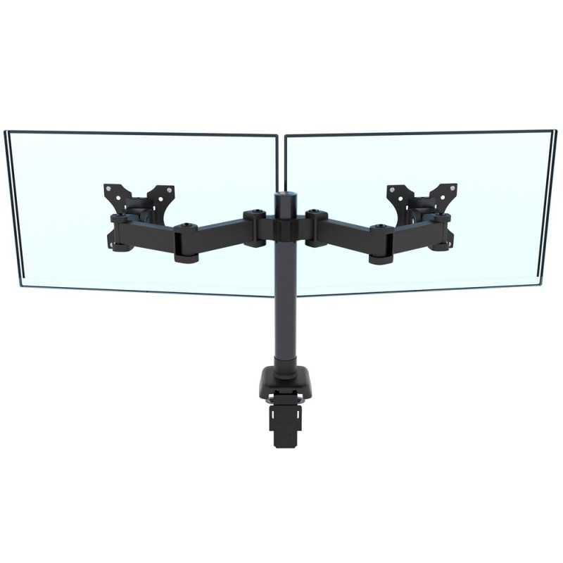 Bras double moniteur, support pour 2 écrans compatible VESA, bras articulé pour double moniteur