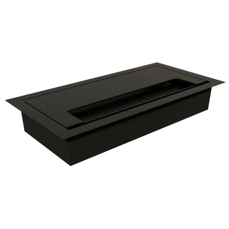 Passe Câbles Encastrable pour Bureau ou Table avec Joint à Brosse, 160 x 80 mm, Noir