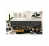 Set de 8 Coussins pour Palettes 120x80 + 120x40 Anthracite