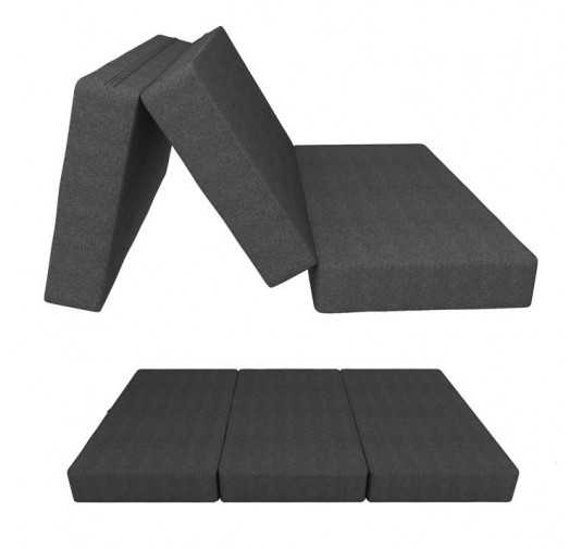 Matelas Pliable pour Invité Camping Voyage 160x195x15 Anthracite