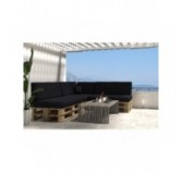 Set de 8 Coussins pour Palettes 120x80 + 120x40 Noir