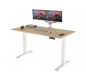 POKAR Bureau avec cadre électrique blanc et plateau Chêne Sonoma 120x60