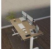 POKAR Bureau avec cadre électrique blanc et plateau Chêne Sonoma 120x60