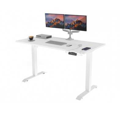 POKAR Bureau avec cadre électrique blanc et plateau Blanc 120x60