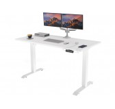 POKAR Bureau avec cadre électrique blanc et plateau Blanc 120x60