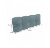 Coussin de Dossier Matelassé pour Palettes 120x40x12 Bleu