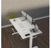 POKAR Bureau avec cadre électrique blanc et plateau Blanc 120x80