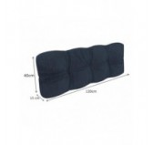 Coussin de Dossier Matelassé pour Palettes 120x40x12 Bleu Foncé