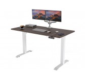 POKAR Bureau avec cadre électrique blanc et plateau Chêne Davos 120x60