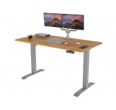 POKAR Bureau avec cadre électrique argenté et plateau Chêne Craft 120x60