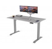 POKAR Bureau avec cadre électrique argenté et plateau Léger Gris 120x80