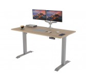 POKAR Bureau avec cadre électrique argenté et plateau Chêne Sonoma 120x60